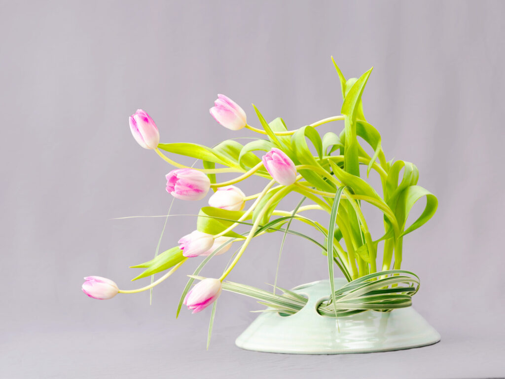 黒柳美緒がチューリップを生けた作品